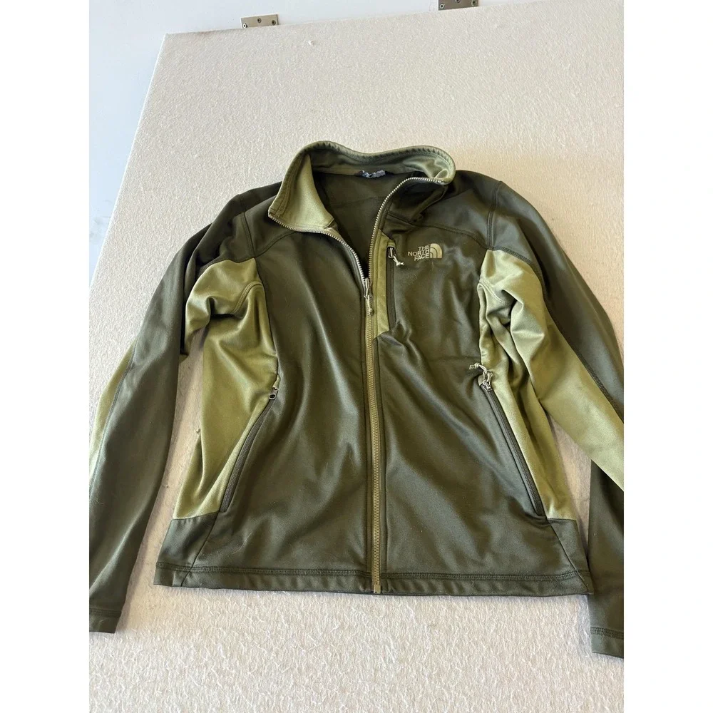 The North Face Jacket Mens‎ Medium Green Softshell Windbreaker Full Zip Hiking